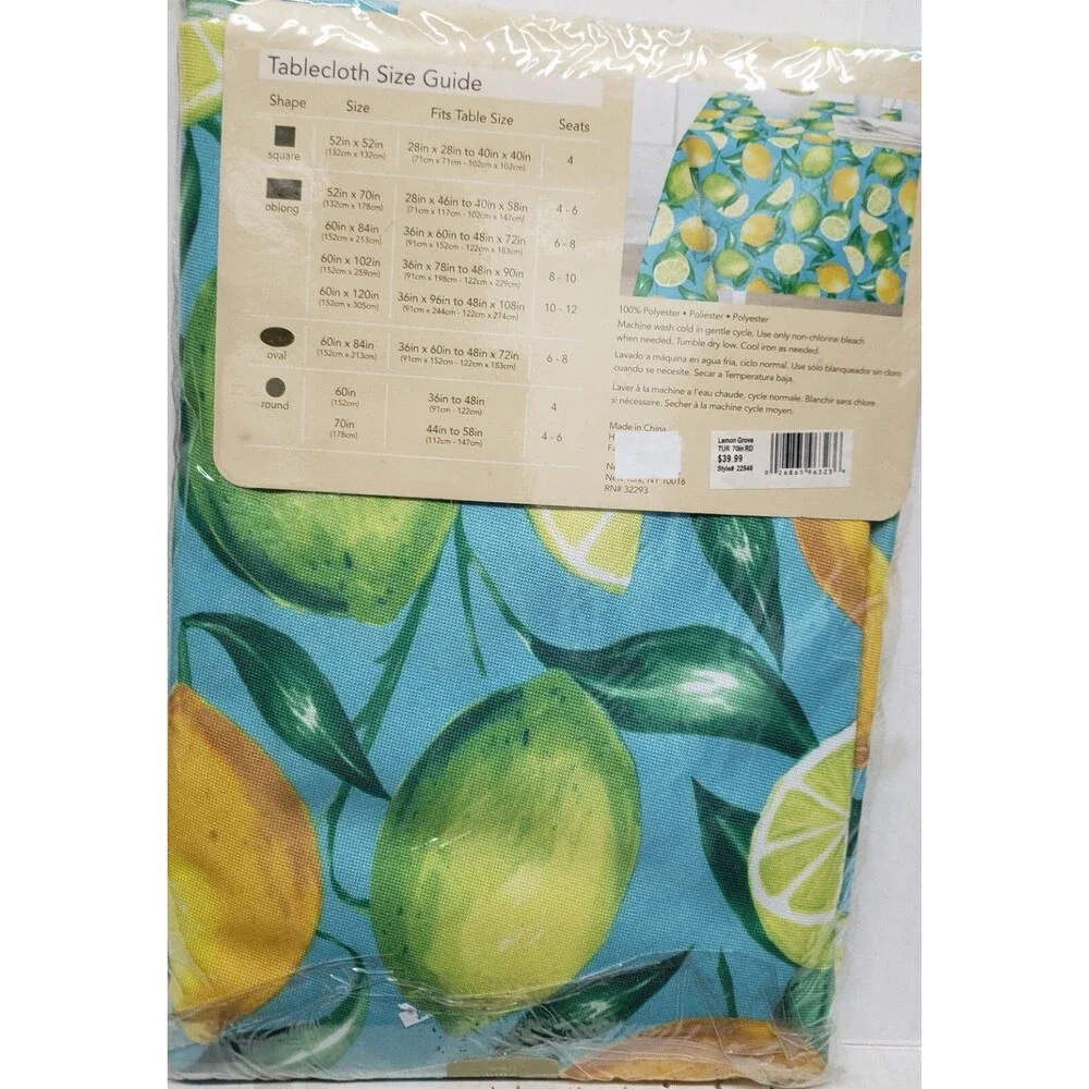 Printed Fabric Tablecloth, 70